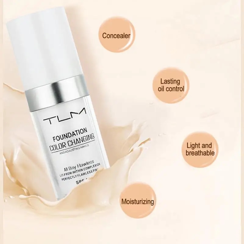 TLM Foundation Magic Color Changing Foundation Liquid Soft Matte Long Lasting Hydrating Makeup Base maquiagem Abandon Abandon. 