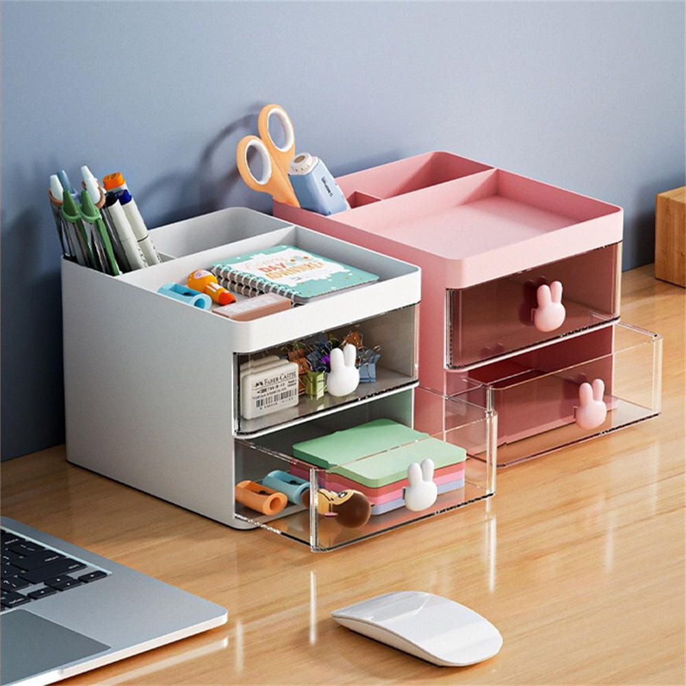 Makeup Desktop storage box Compact Plastic Cosmetic Cosmetics storage Drawer divided plastic box for Vanity table Bathroom Bedroom Cosmetics store Travel. 