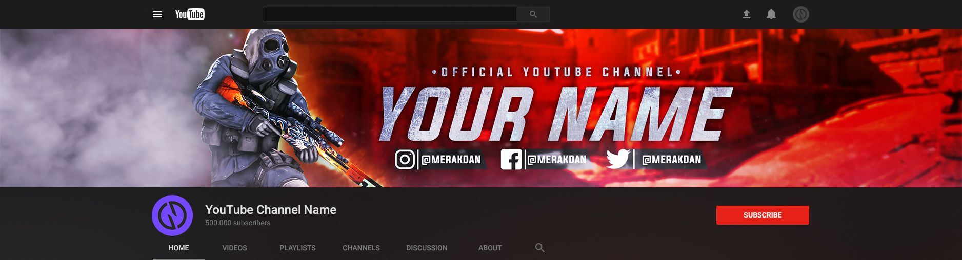 Csgo Modern Gaming Youtube Channel Cover Banner Psd Template Istygraphic Pubg Mobile Free Fire Buy Online At Best Prices In Bangladesh Daraz Com Bd