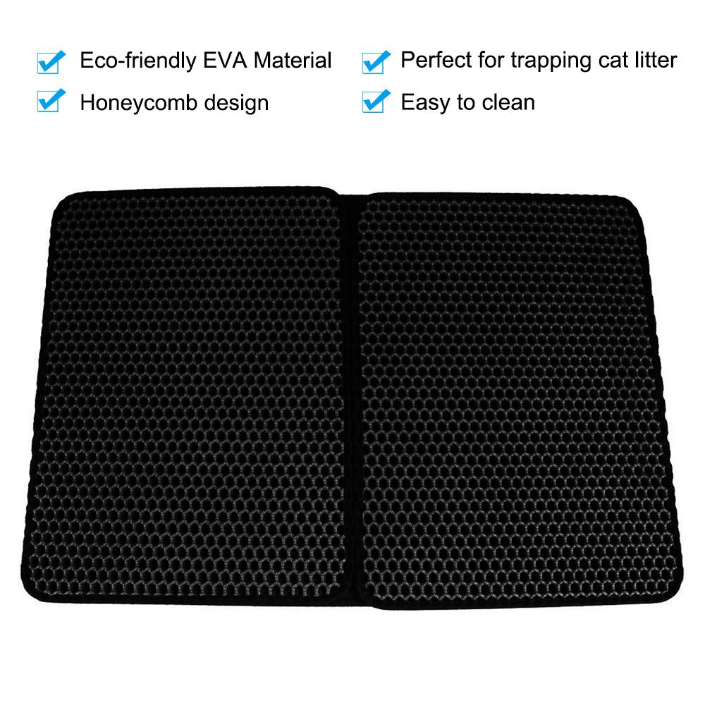 Cat Litter Mat Trapper Double Layer Foldable EVA Cat Litter Trapping Pad with Honeycomb Design Cats Accessories. 