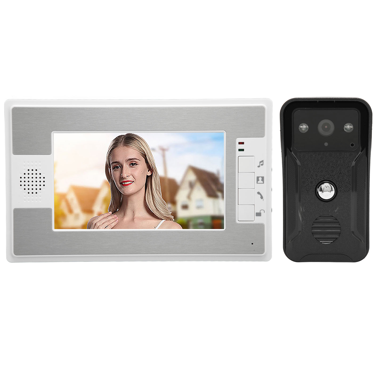 Video Intercom Monitor, IR CUT 7 Inch Color TFT LCD Video Door Phone Doorbell for Home Security. 