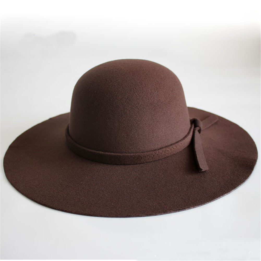 Vintage Lady Womens Wide Brim Wool felt 