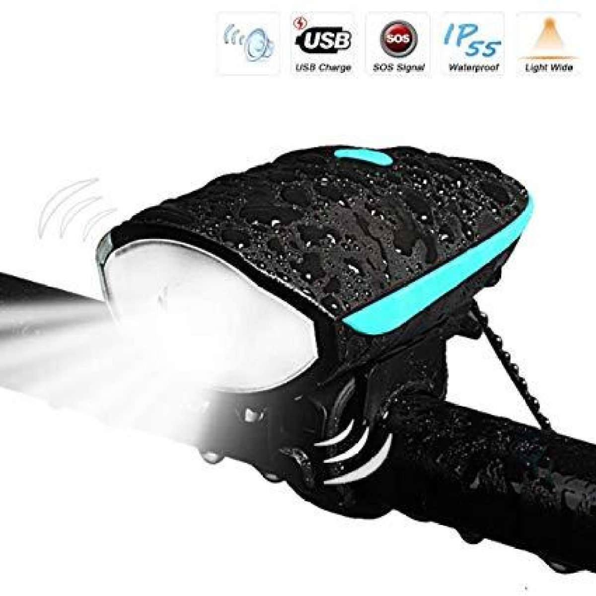 Light Up Your Bike with a Waterproof Rechargeable 2-in-1 Bicycle Light and Horn in Various Colors -Easy To use and Clean, A Unique Choice For Cyclists. 