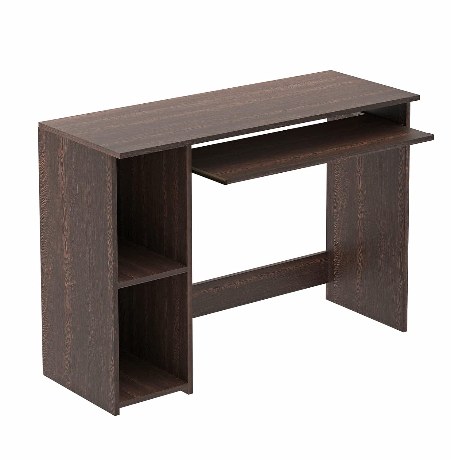 BLUEWUD Mallium Engineered Wood Study and Computer Laptop Table for Home or Office, WFH Desk with Keyboard Slider Storage Shelves for Adults Kids Students (Wenge). 