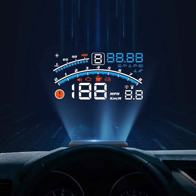 (New)4E Car 5.5 inch OBD HUD Head-up Display Support Speed Alarm / Shift Reminder / Time Display. 
