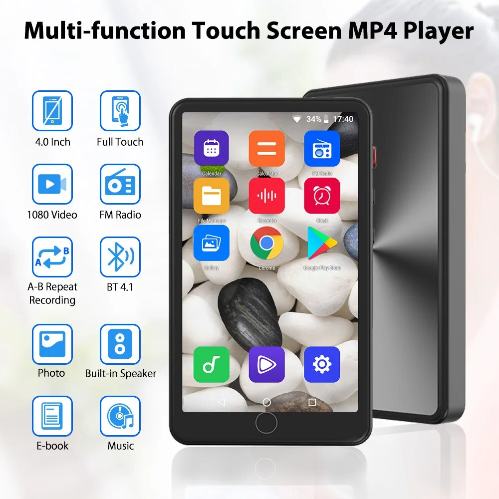 2023 New M400 Android MP4 Player Bluetooth WiFi MP3 Music Portable Touch MP 4 For Men/women For Gift. 