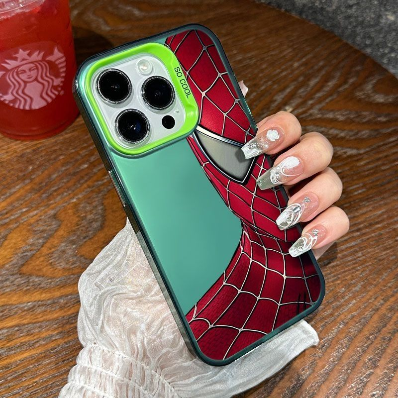 HOT Marvel Spider Man Half Face Cool Phone Case For iPhone 15 14 13 12 11 Pro Max XR XS 7 8 Plus Y2K Soft Anti Fall Cute Cover. 