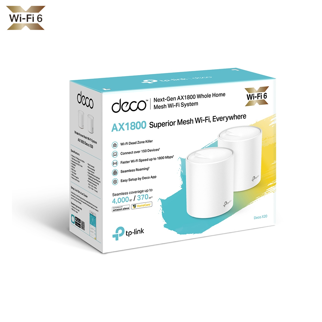 tp-link deco x60 ax3000 whole home mesh wi-fi 6 system (2 pack). 