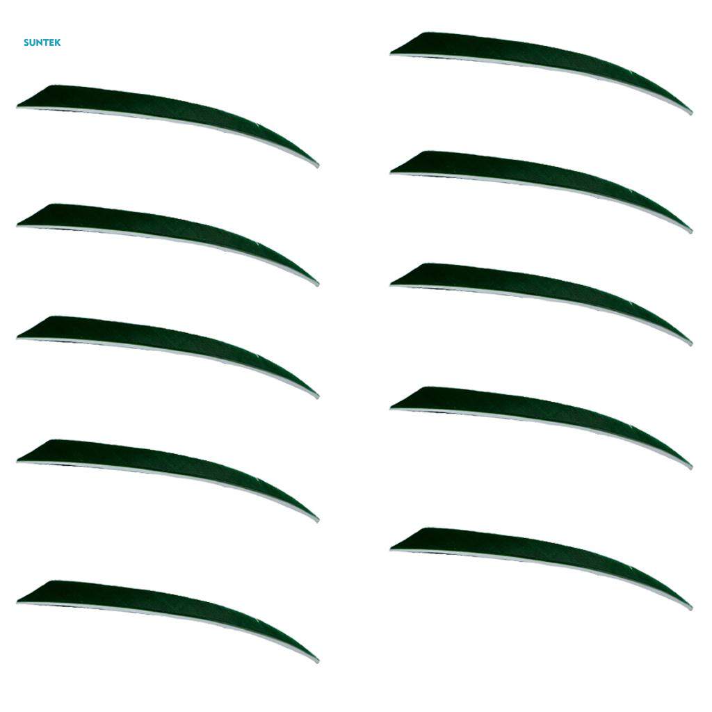 4x10 Pieces Shield Cut Archery Arrow Feather Fletching DIY Green. 