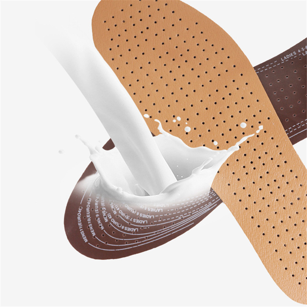 1Pair Ultra Thin Breathable PU Leather Shoe Insoles Large Size Absorb Sweat Deodorant Replacement Inner Soles Shoe Insole Pads. 