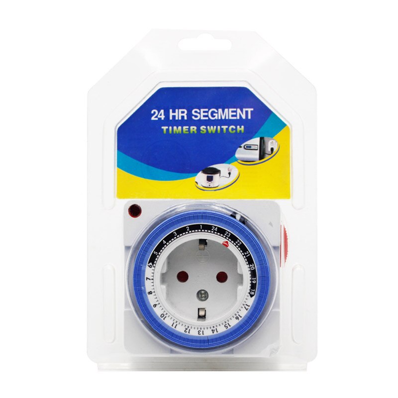 24 Hours EU Timer Switch Timer Plug in Mechanical Grounded Programmable  Smart Countdown Switch Socket Indoor Auto Power off. 