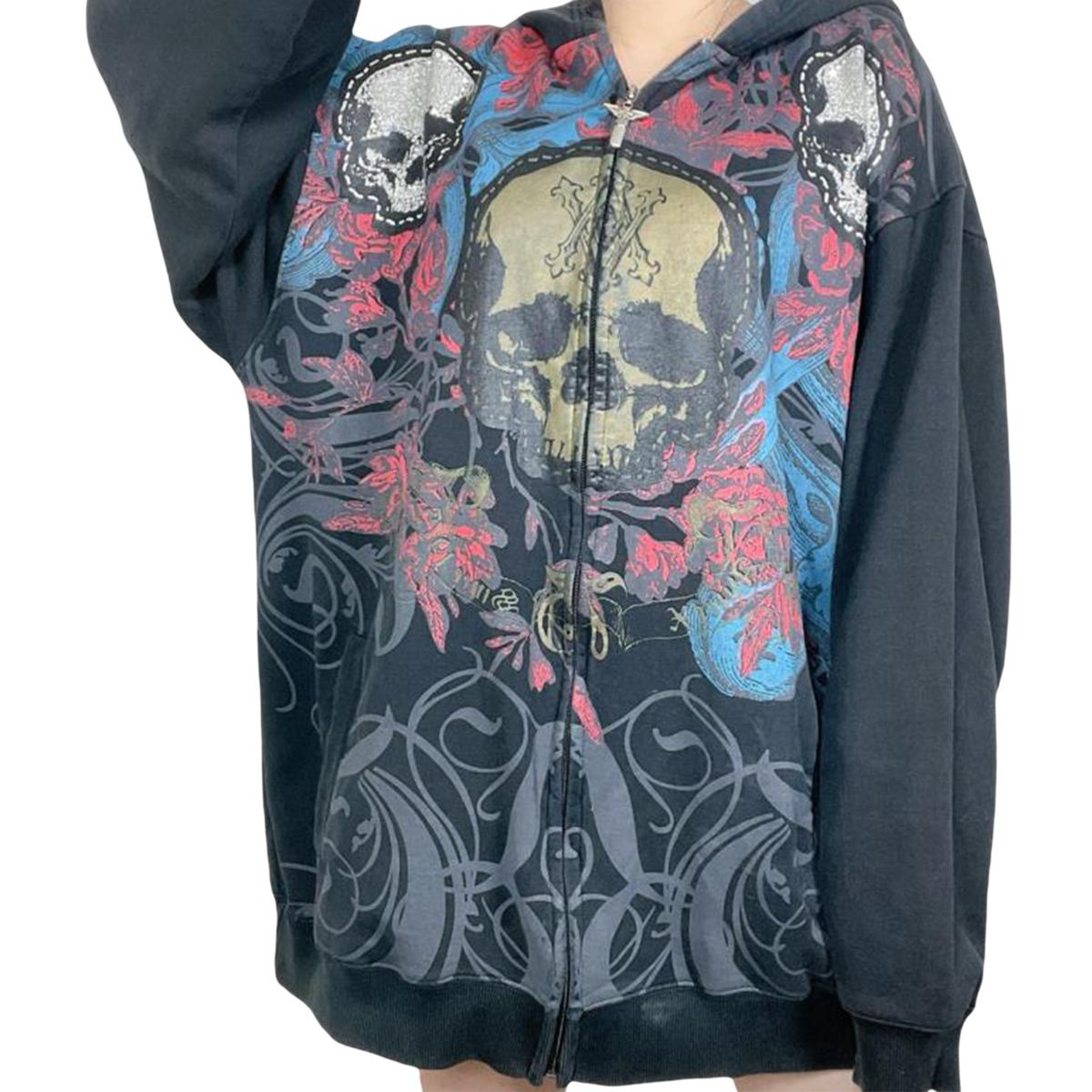 avirex skull zip up