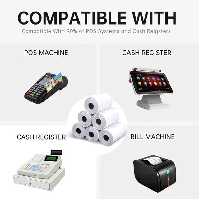 10Rolls (78x40mm) Thermal Paper Rolls for 3-Inch width (80mm) POS and Receipt Printers – Durable, High-Quality, Fade-Resistant for Clear, Long-Lasting Prints. 