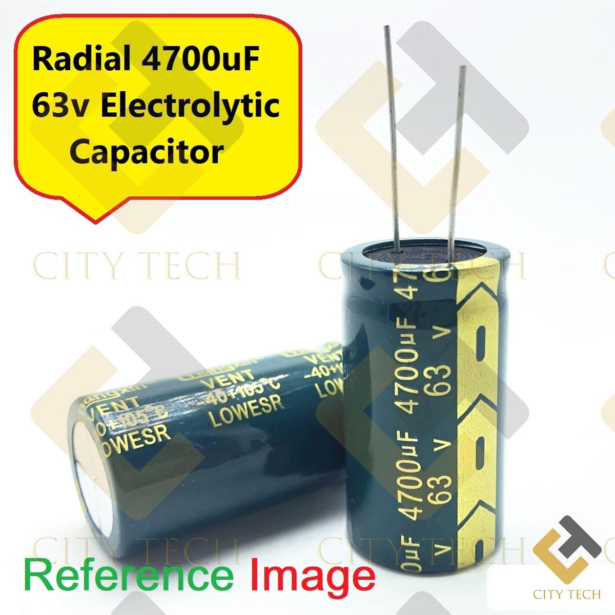 4700uF 63V Electrolytic Capacitor 4700uF 63V Radial Polarized Aluminum Electrolytic Capacitor Electrical Circuitry & Parts