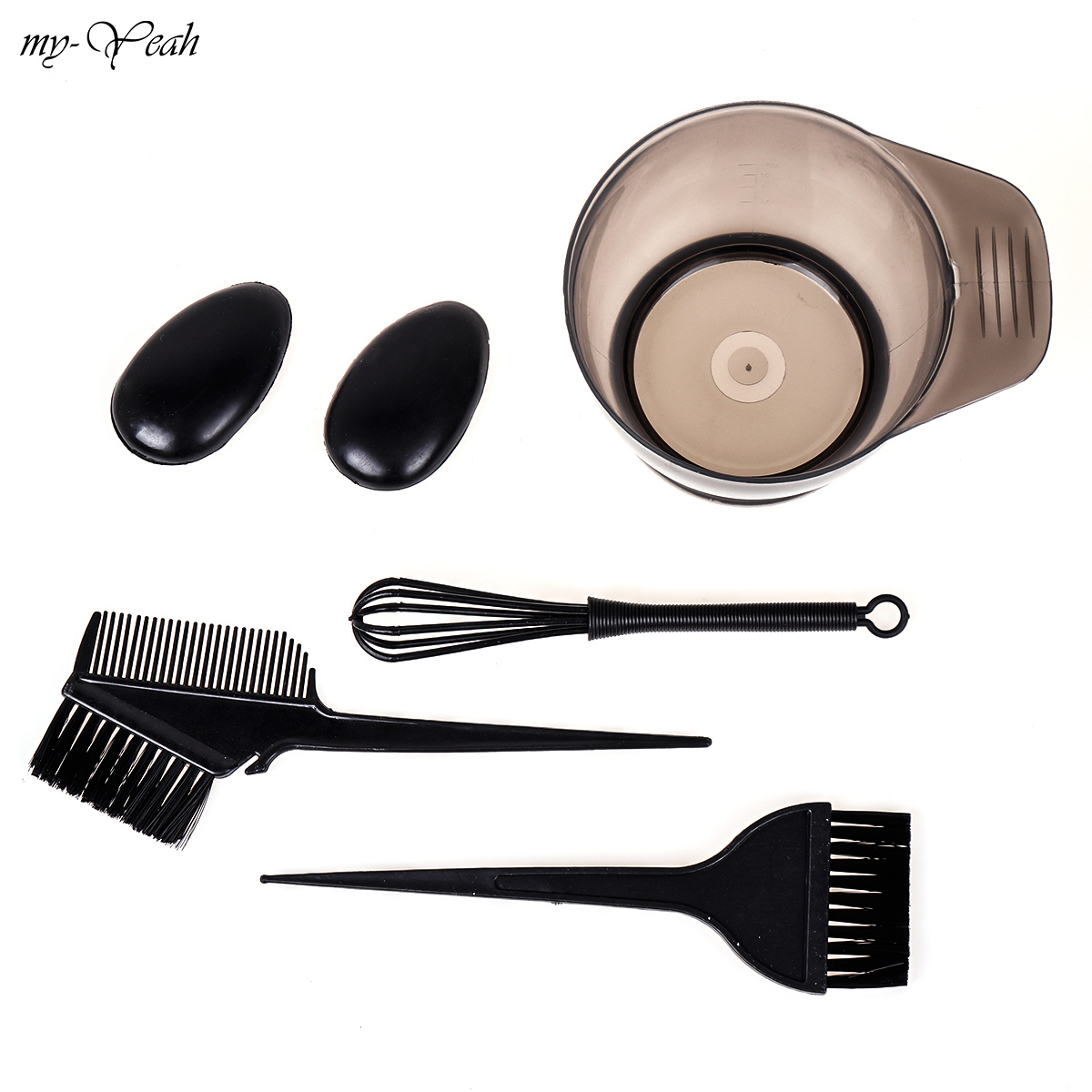 【The Edge of Beauty】Myyeah 5pcs/set Hair Bowl Comb Brushes Color Mixer Salon Tint Hairdressing Styling Set DIY Home-Black
