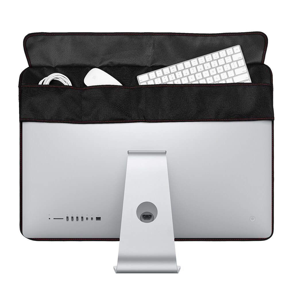 【VisioN Shop】27 inch Black PU Leather Computer Monitor Dust Cover Protector with Inner Soft Lining for Apple iMac LCD Screen (27inch). 