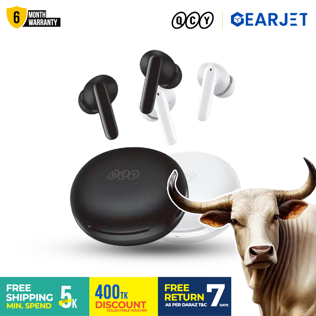 QCY T13 ANC 2 TWS Earphones 2nd Generation 4 Mic 28dB ANC Up to 30 hours Playtime with ANC off BT 5.3 68ms Gaming Mode IPX5 Waterproof 10mm Dynamic Driver Wireless Bluetooth Earbuds. 