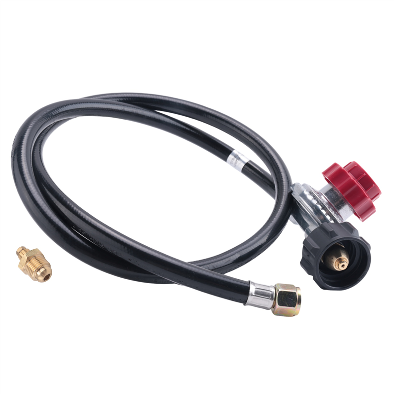 5FT High Pressure Propane Regulator Hose, 0-20PSI Adjustable Propane Tank Regulator, Black Fit for Turkey