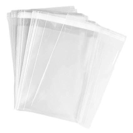 (12" x 16") 50 pcs crystal cellophane poly bag for packaging material with adhesive. 