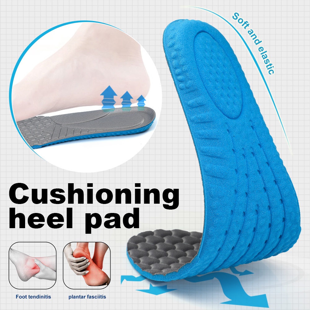 High Elastic Shoe Insoles for Men Full Length Massage Cushion Shoes Insole Replacement Inserts Pad. 