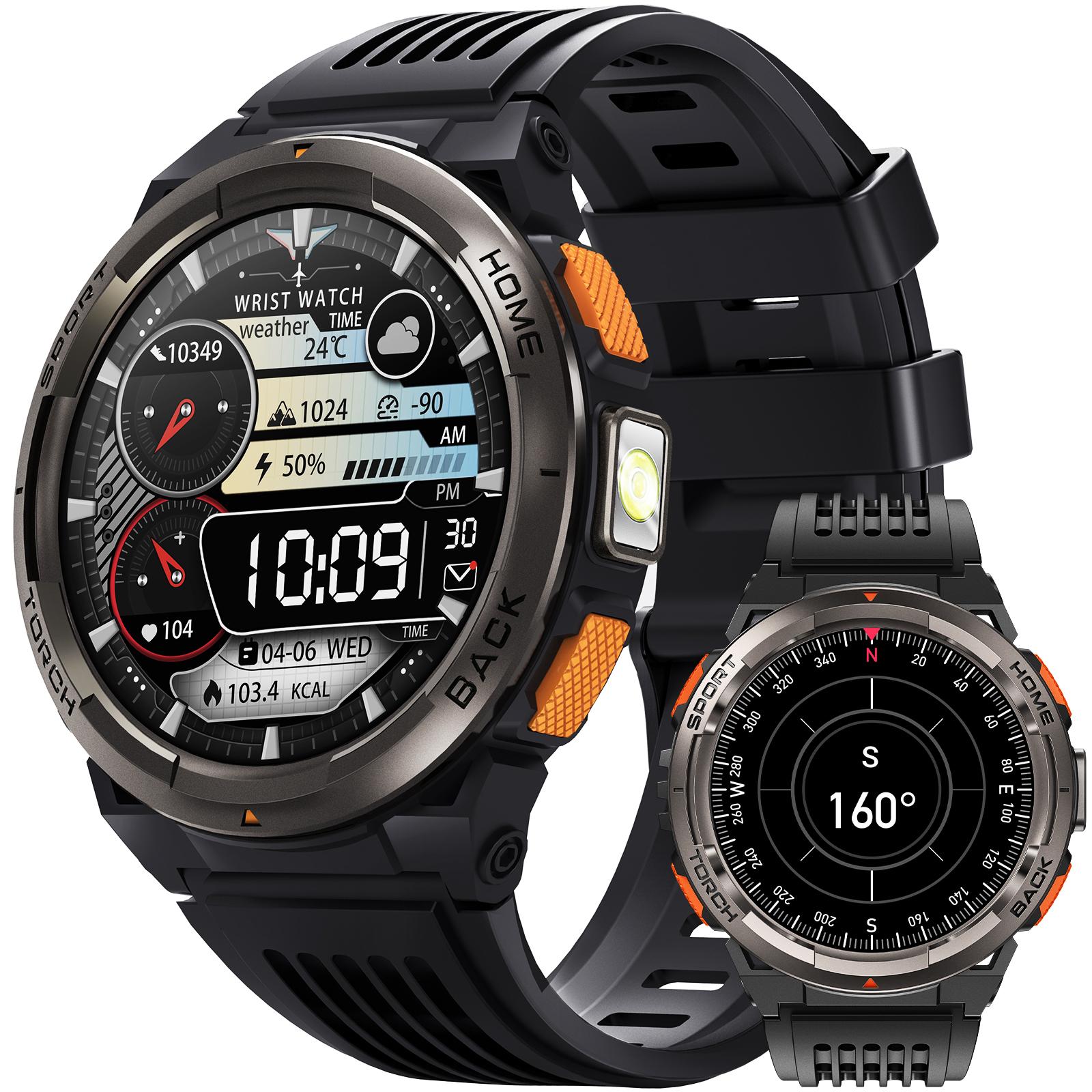 EIGIIS Smart Watch KE5 2024 3ATM Waterproof Original Design Sports Watch With Compass And Altitude Barometer LED Flashlight Call. 