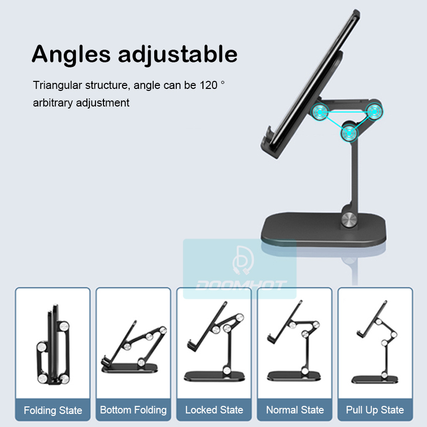 DoomHot Phone Holder Premium Universal Phone Stand Portable Adjustable Angle Folding Smart Phone Stand Dock Holder. 