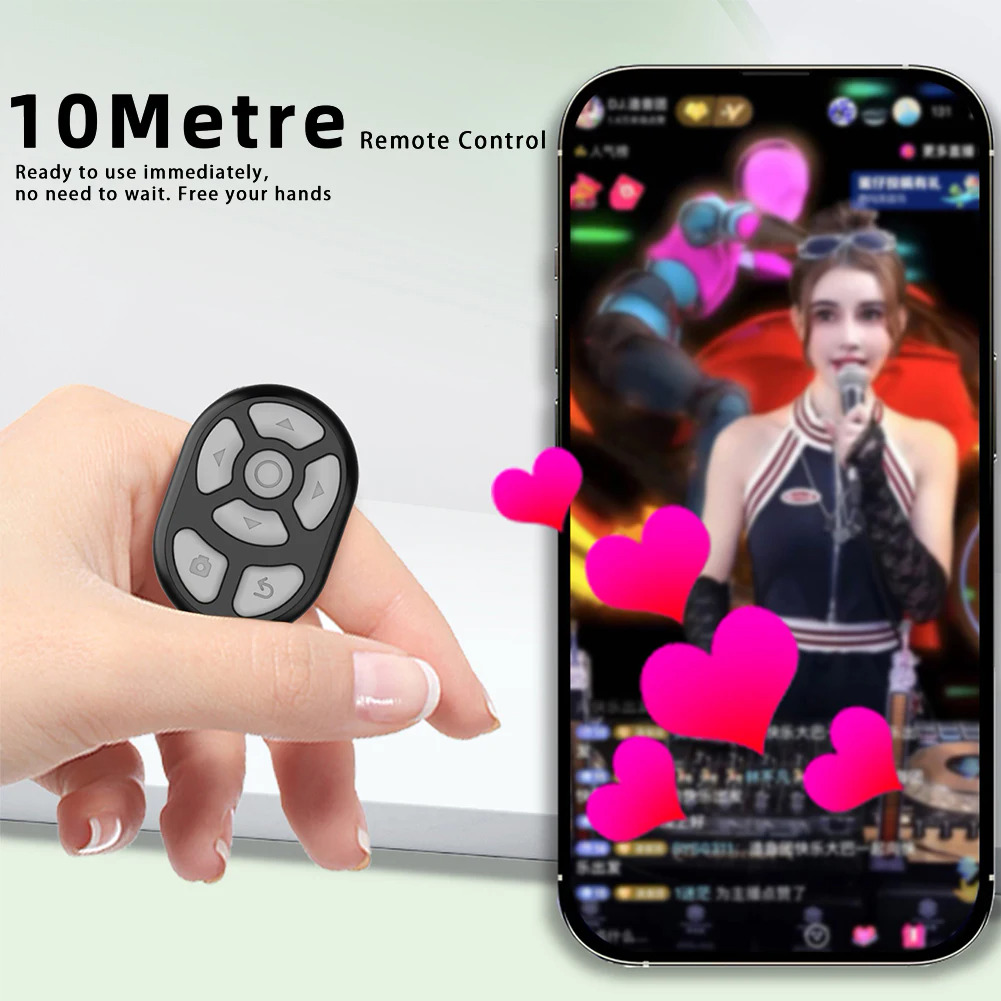 For TikTok Ring Bluetooth Remote Control Button Fingertip Selfie Video Stick Page Turner Browsing Controller for IOS Android. 