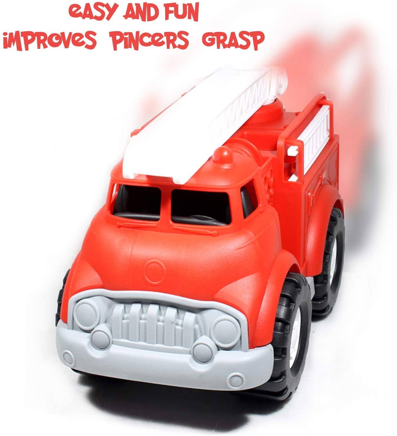 Kids Fire Truck Toy Big Size For Toddlers Boys And Girls Fireman Engine Vehicle With Rescue Ladders For Indoor And Outdoor Imaginative Play- Red. 