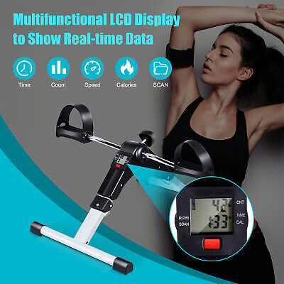 Mini Exercise Cycle/Portable Folding Arm And Leg Pedal Exerciser With Digital Lcd Display Home Indoor Mini Exercise Bike Resistance Adjustable. 