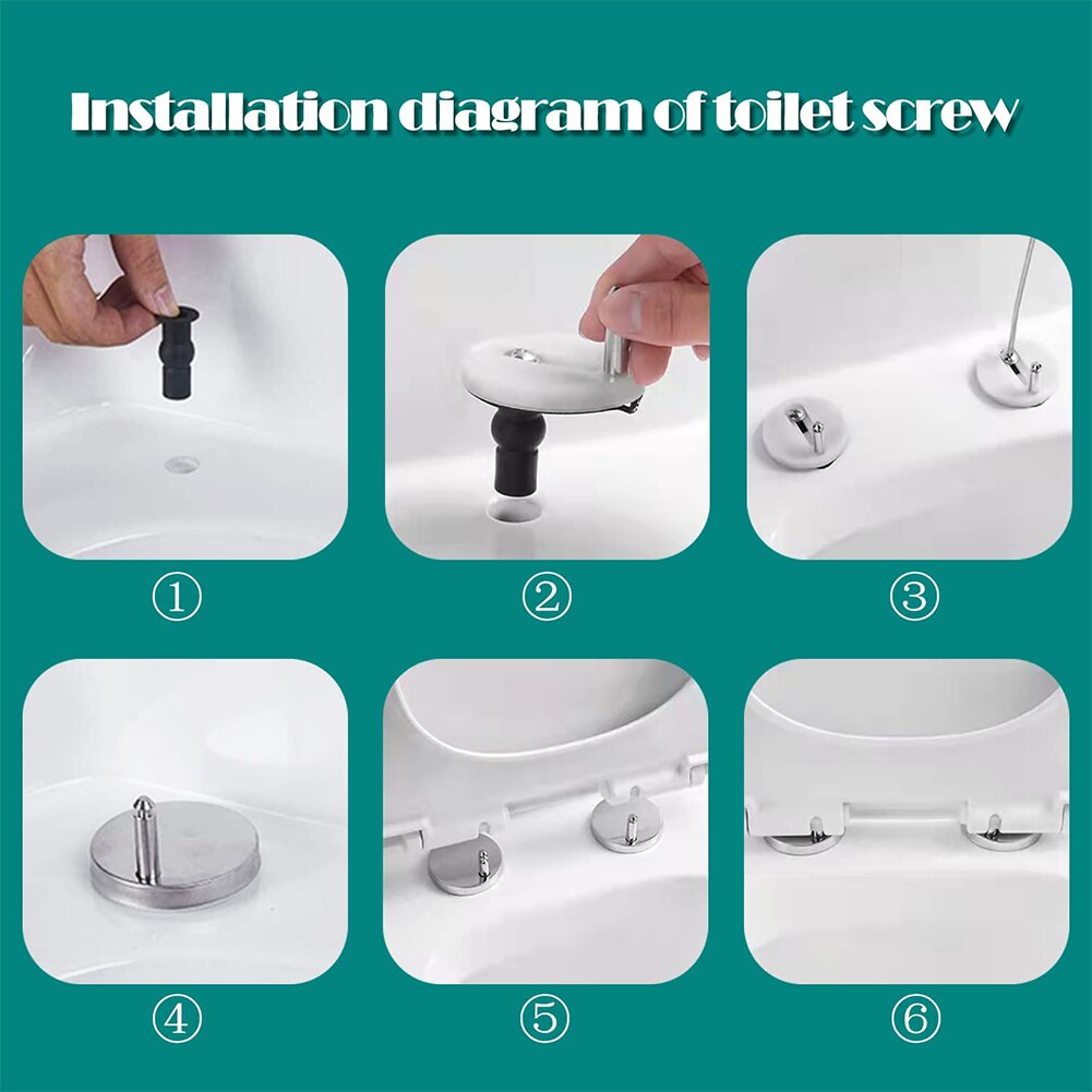 2PCS Universal Toilet Seat Fixings Fix Expanding Rubber Top Nuts Screws For Toilet Seat Top Fix Toilet Seat Screws Nut Cover Lid. 