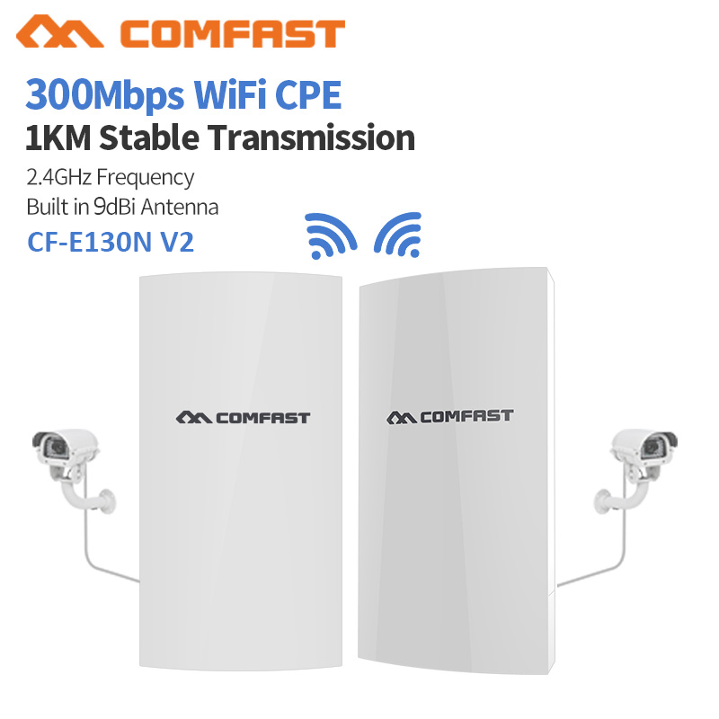 COMFAST CF-E130N 1KM 300Mbps 2.4Ghz açık Mini kablosuz erişim noktası köprü WIFI CPE erişim noktası 9dBi WI-FI anten Nanostation yönlendirici. 