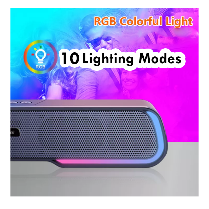 Bluetooth Speaker Soundbar Kisonli LED-913 RGB Gaming Soundbar - Portable Soundbar with RGB Lighting - Elevate Your Audio Experience and Gaming. 