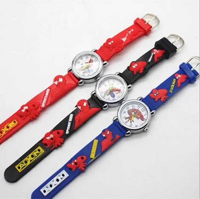 【3C VictoryEagle】Groothandel Spider Man 3D Cartoon Kids Quartz Jongen Gift Uur Relogio. 
