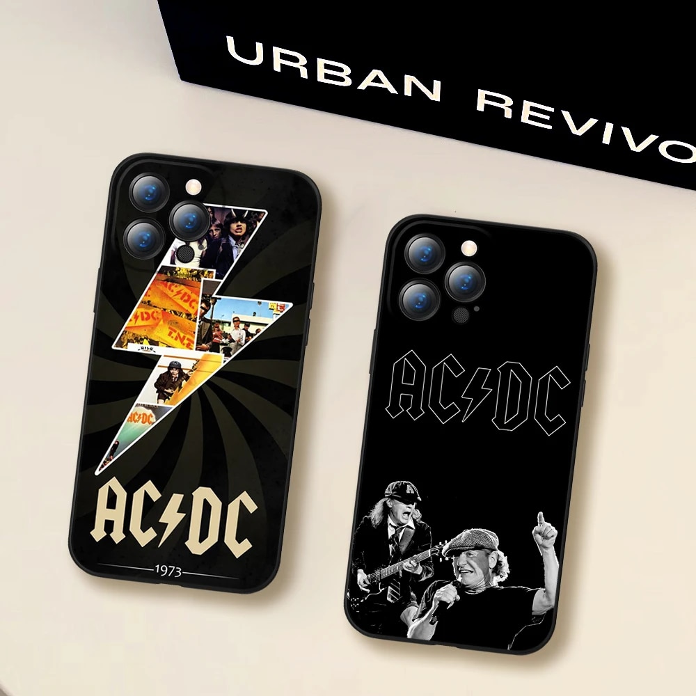 For IPhone 14 AC/DC Music Band Phone Case for IPhone 14 Pro 13 12 11 Pro X XS XR Max 7 8 Plus Bumper Shockproof Covers BruberryBe