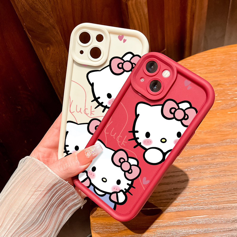 TA for Samsung A05S Back Cover Soft Square Hello Kitty Pattern Cases Silicone Camera Protection Phone Case. 