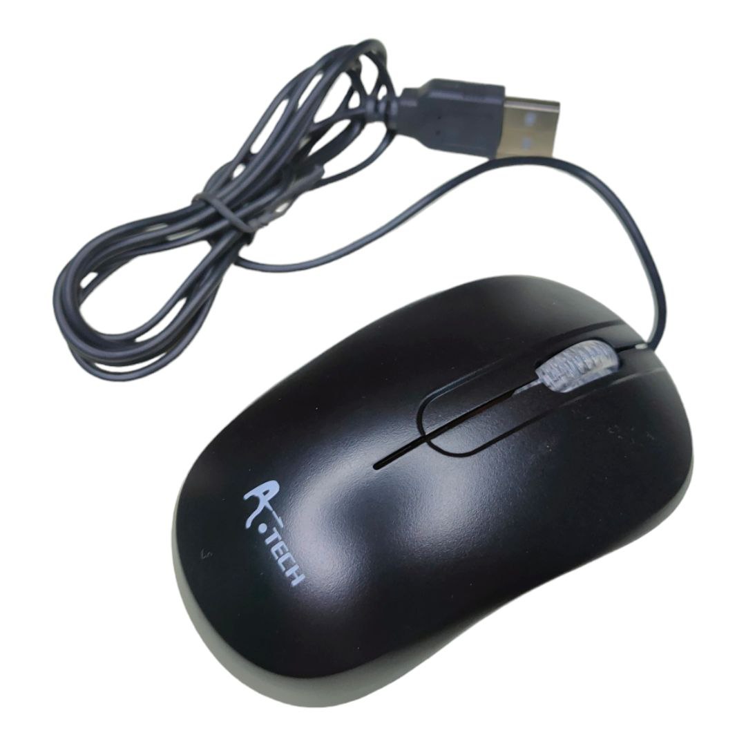 A.Tech Optical Mouse Basic USB 2.0 3D LED Wheel Wired Mouse for PC/Laptop/Tab/Smartphone/DVR. 