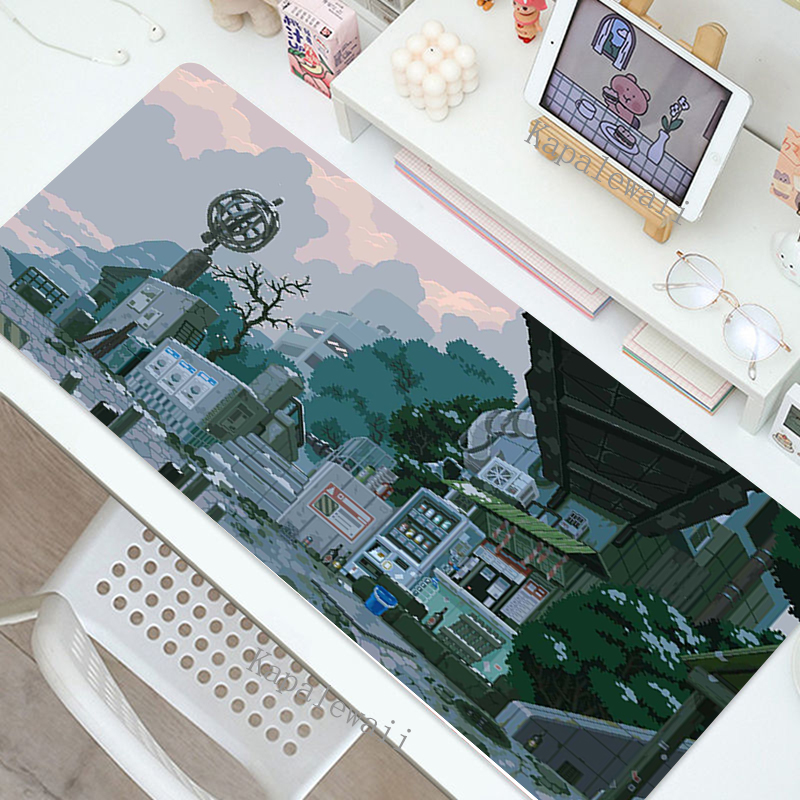 Pixel Art Gaming MousePad XXL Computer Laptop Gamer Extended Mouse Mat Large Anime Mouse Pad 900x400 Keyboard Kawaii Desk Mat