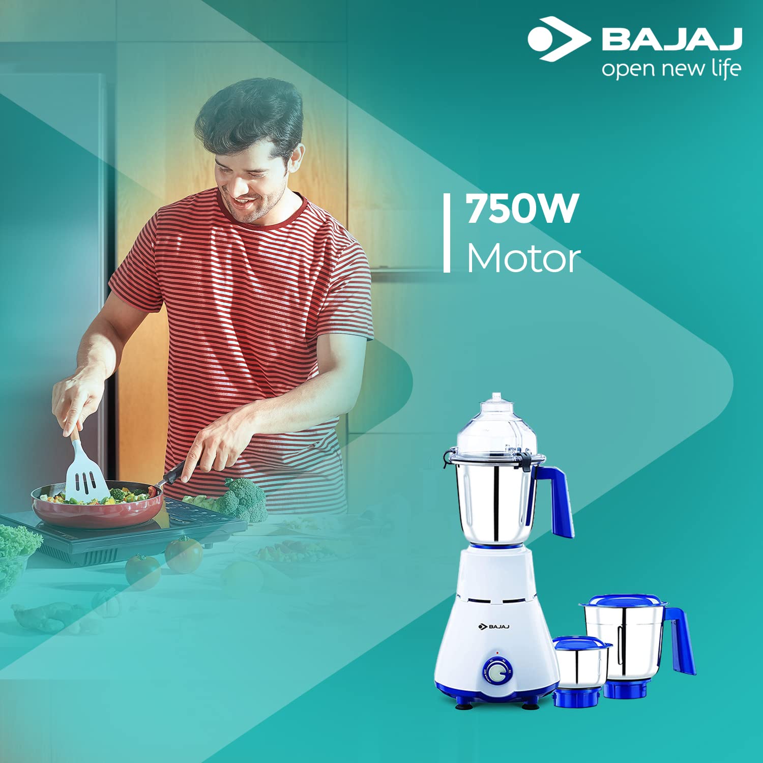 Bajaj Typhoon 750 Watts Mixer Grinder / Blender / Juicer. 
