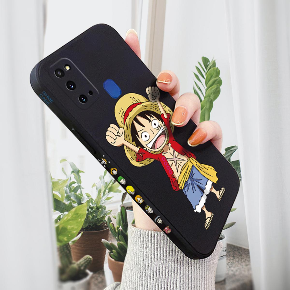 AMORVOR for Samsung Galaxy M31 Back Cover Anime One-Piece Luffy Side design Soft Case Liquid Silicone Phone Cases