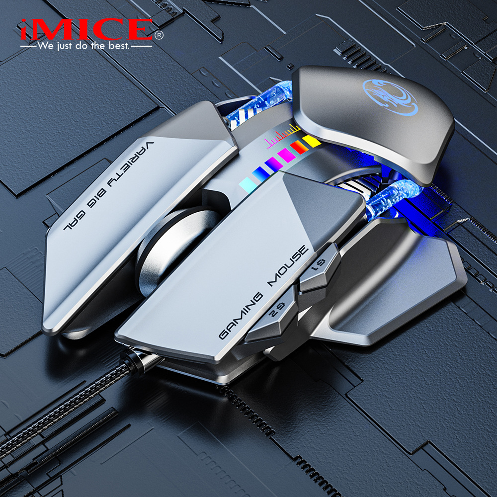 IMICE Wired RGB Gaming Mouse LOL Macro Definition Adjustable Body Water Cooled Mechanical Mouse T93. 