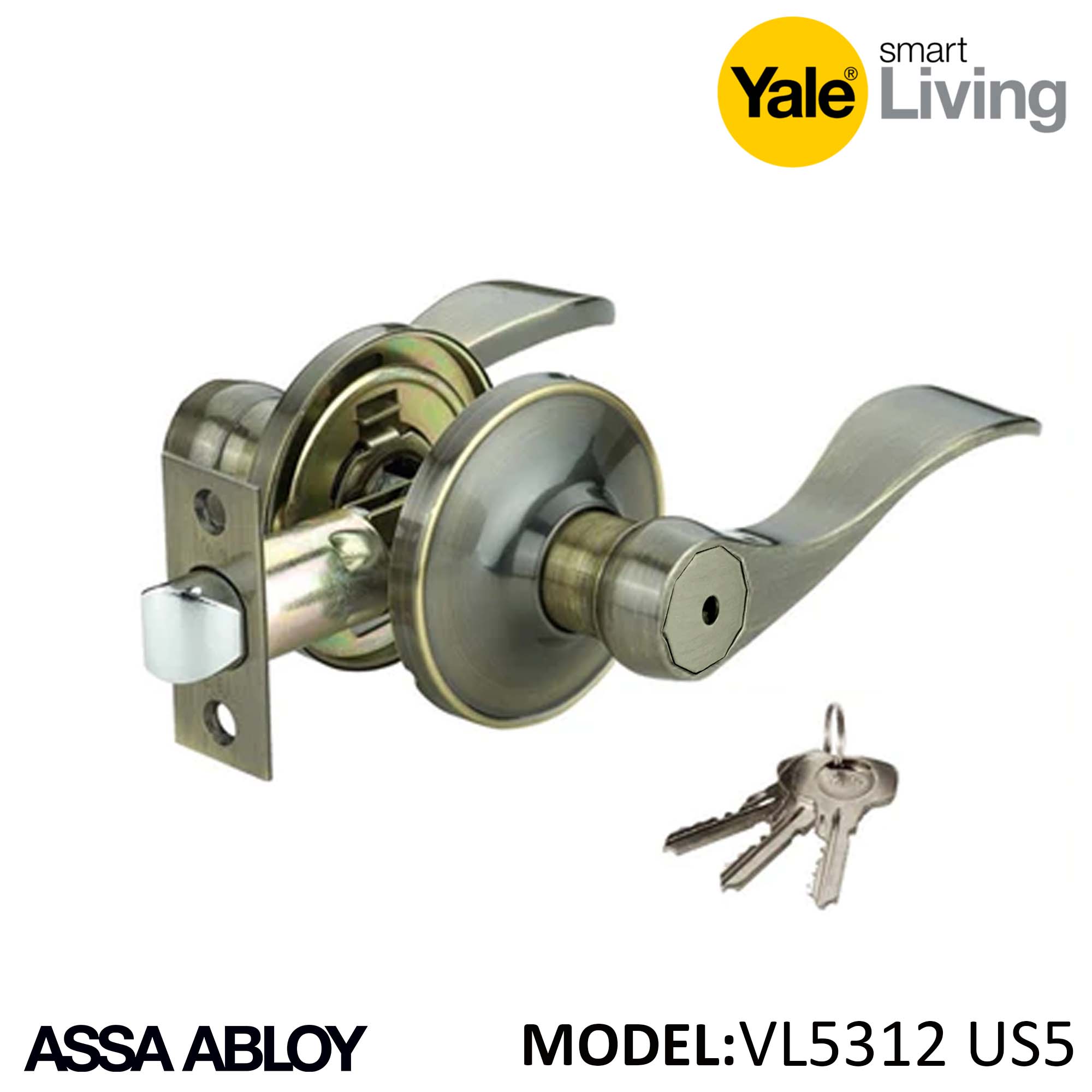 Yale Key in Lever Set VL5312 US5 Without Key Security Door Lock. 