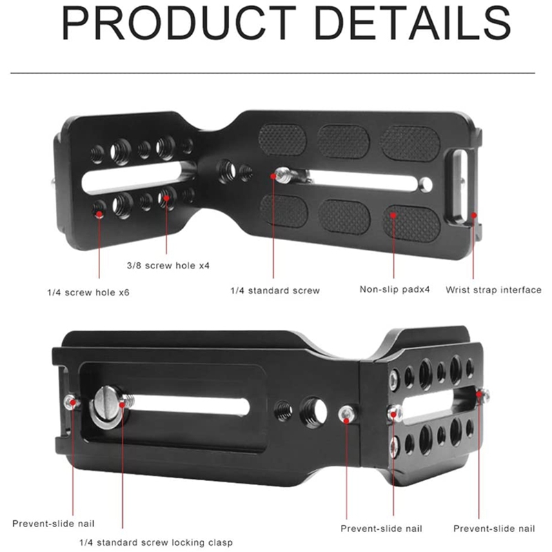 DSLR Camera L Bracket Quick Release Plate Vertical Universal L Bracket with 1/4 Inch Screw Arca Swiss for DSLR Camera. 
