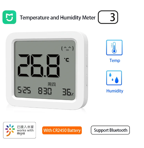 Mijia Temperature Humidity Sensor 3 Support Bluetooth Smart LCD Screen Digital Thermometer Hygrometer Meter Work With Mijia App. 