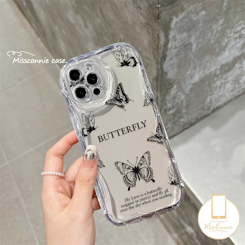 For Samsung A04 A05 A23 A52 A04s A31 A30s A20s A03s A05s A13 A50s A02s A11 A24 A14 A32 A53 A52s A34 A10s A51 A21s A30 A12 A54 Vintage Butterfly Bracelet Doodle Letters Clear Case