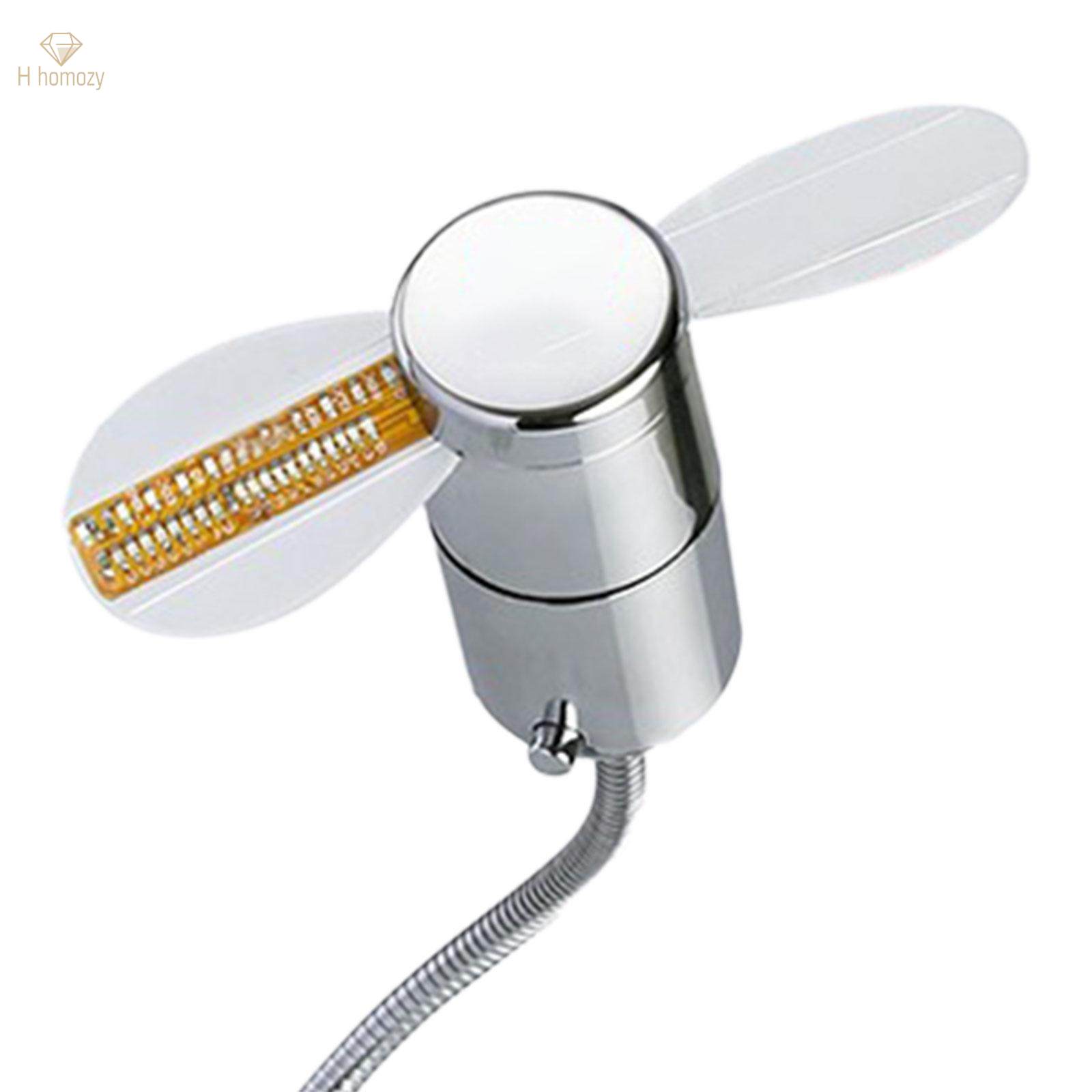 LED USB Clock Fan Office Gadgets Temperature Display for Desktops Laptops. 