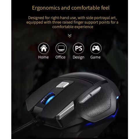 AULA S12 Gaming Mouse Wired 6400DPI 7 Programmable Buttons Backlit Ergonomic Gamer Mouse for Laptop Desktop PC Computer. 