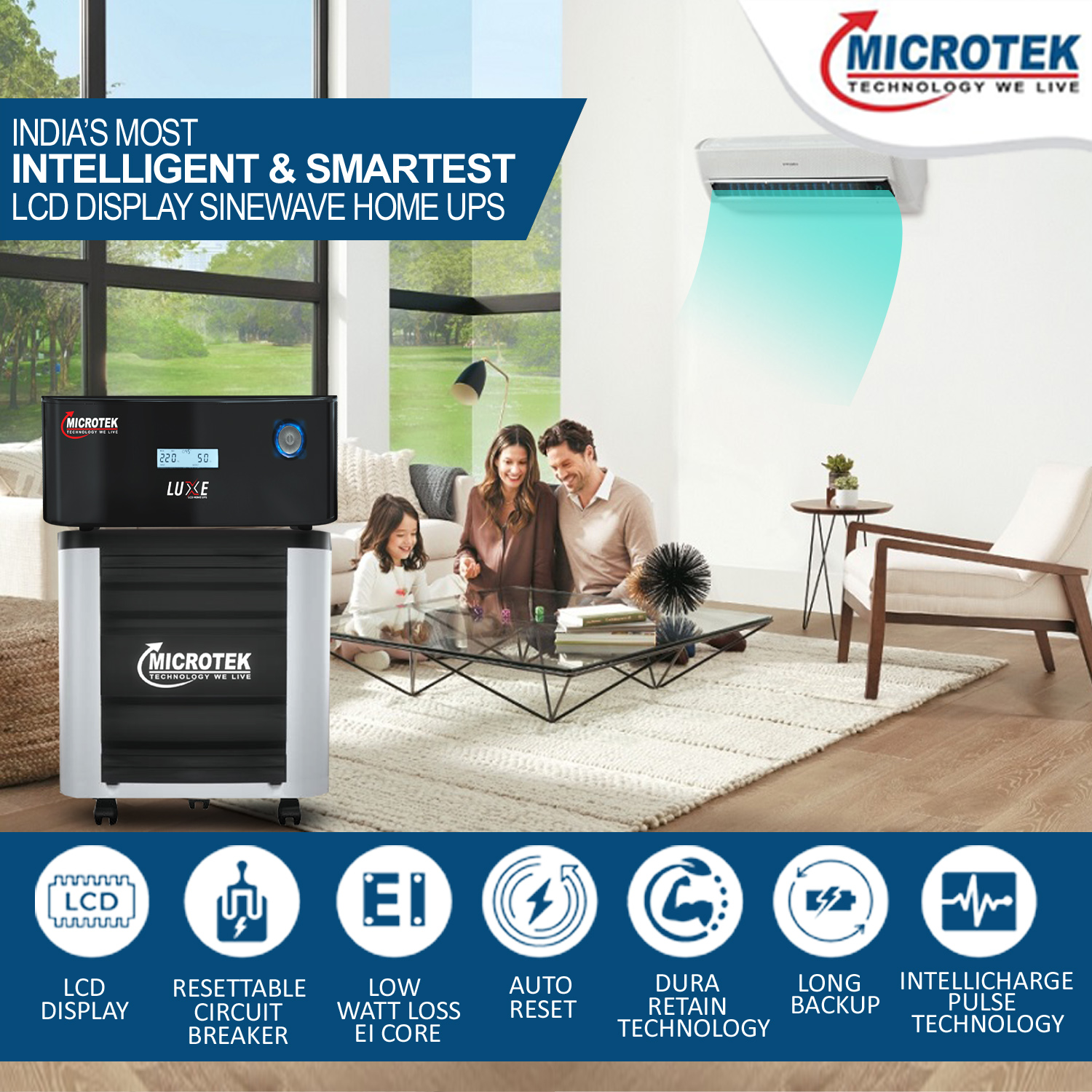 MICROTEK UPS LUXE SW 1000 (800VA-12V) IPS For Home use and other Purpose. 