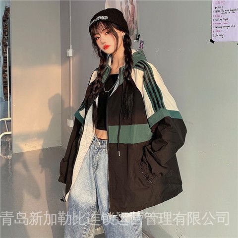 Double-Sided Wear Fried Street Tooling Trendy Female New Korean Style Spring and Autumn Coat ins Baseball Uniform Casual 2024 Hong Kong Style Loose