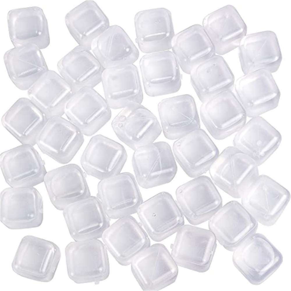 (40-Pack) Reusable Ice Cube, Refreezable Plastic Ice Cubes Reusable for Drinks Cocktails Like   or Coffee, Silicone Square Shapes, Dry Ice Cubes, Non Diluting.. 