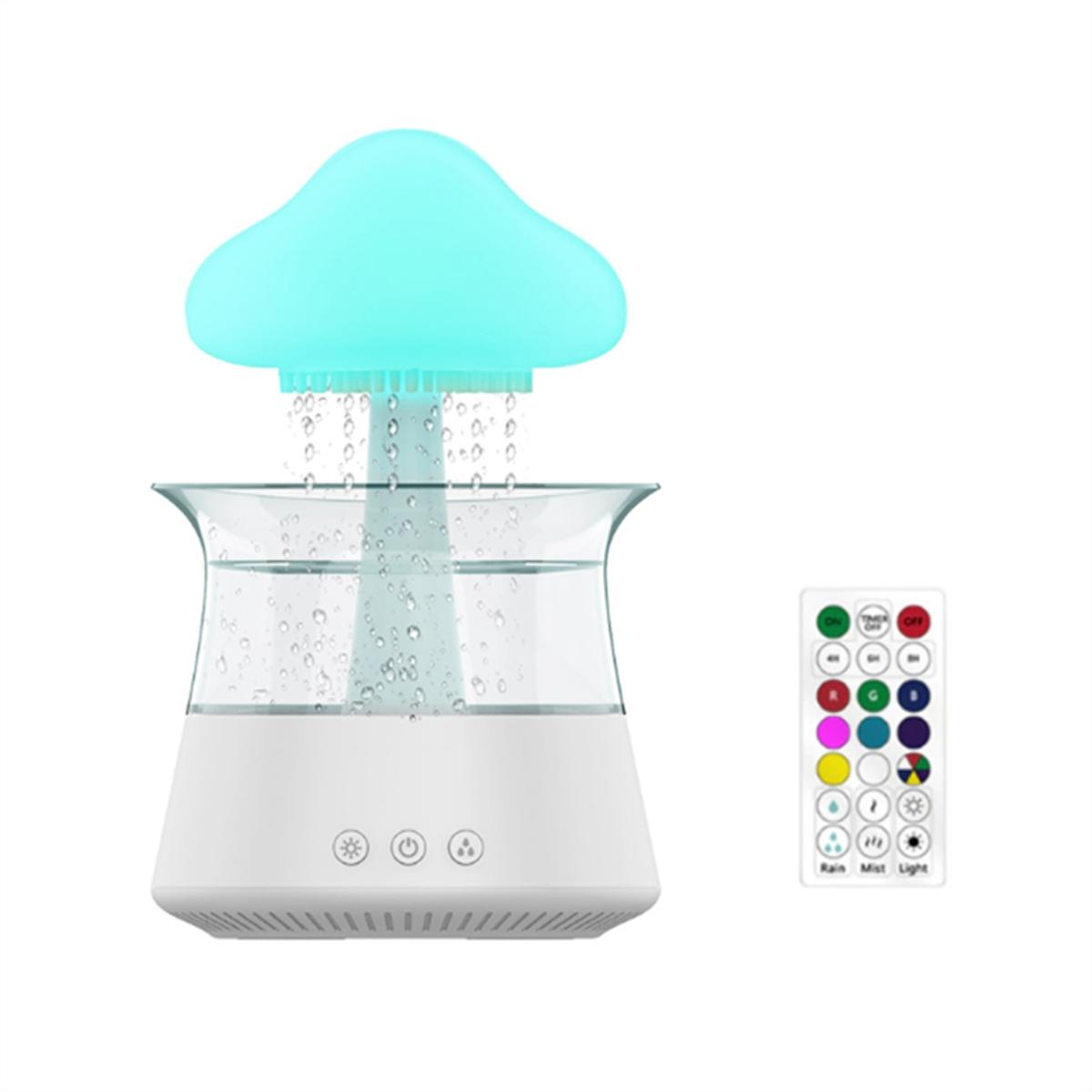 Rain Cloud Humidifier USB Night Light for Room Office AromaDiffuser Water Drop Sound with Remote Control Humidifier -A